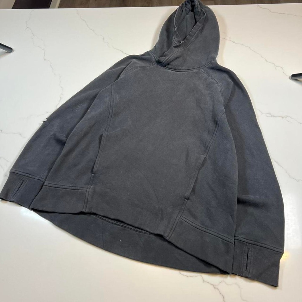 Lululemon Scuba Pullover Hoodie Womens Black Fleece Size 6 Crossover Neck